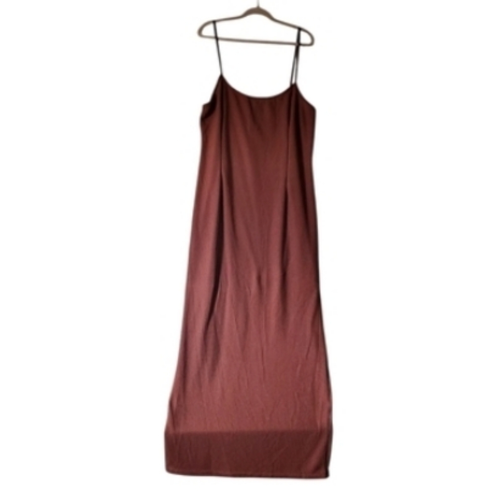 New Plus‎ Size Pretty Little Thing Stretchy Soft Brown Maxi Dress Size 18 NWT